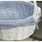 Vintiquewise White Round Willow Gift Basket, with Blue Gingham Liner and Handle- Set of 3 QI003820BL.3 - alternate 2